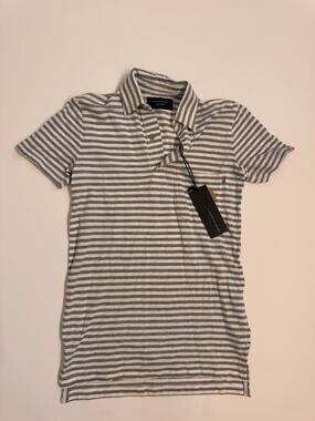 NWT Cotton On Men's Short Sleeve Prep Polo Grey Stripe Size XXS 362754-02